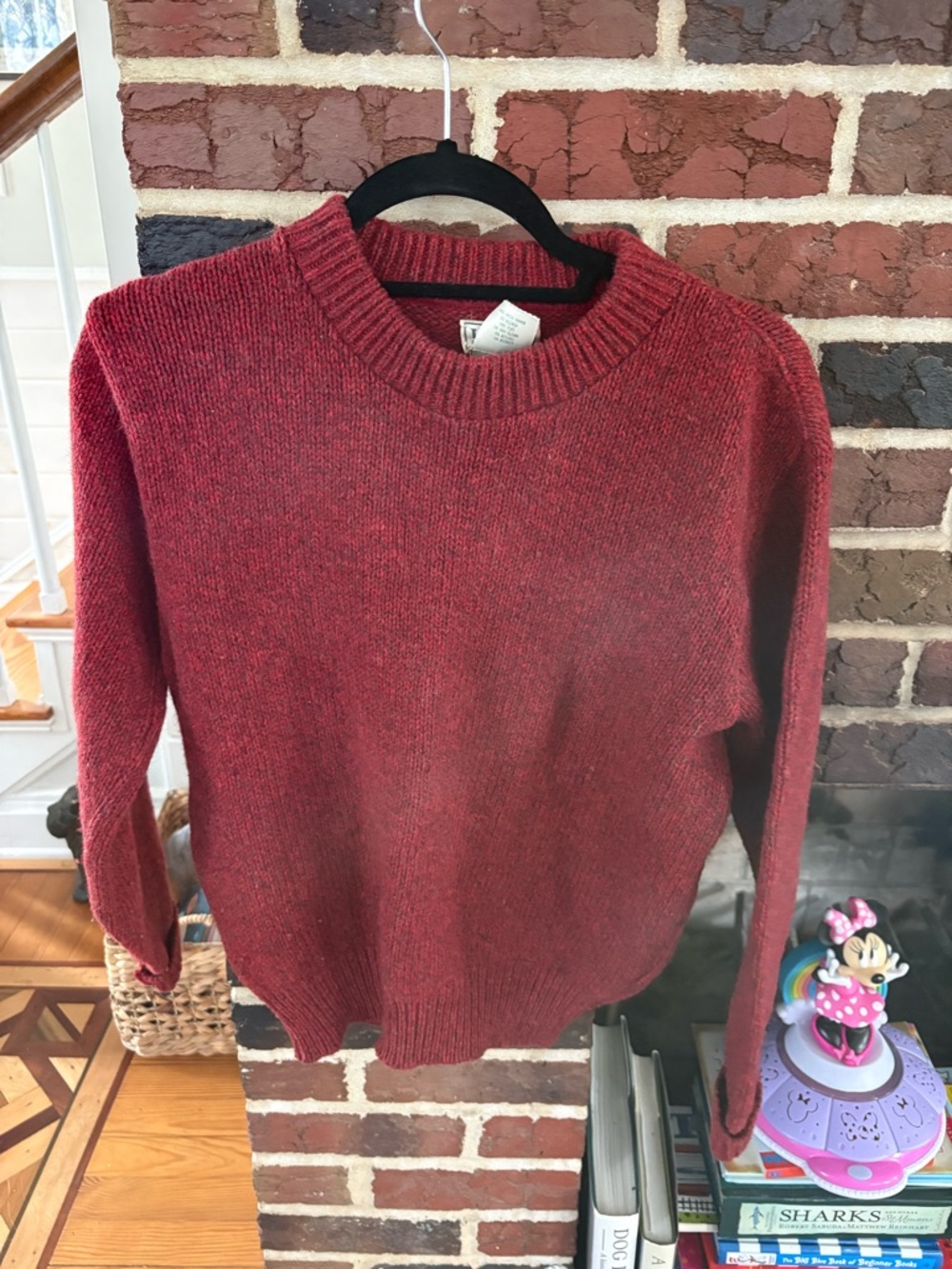 L.L. Bean vintage Wool Blend Red Pullover Sweater Crew Neck Long Sleeve Size M